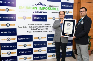 미래자동차, 코나 일렉트릭 현대자동차‘가장 높은 곳 오른 전기차’ 기네스북 