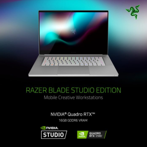 레이저, 엔비디아 스튜디오 인증을 받은 쿼드로 그래픽카드 크리에이터 노트북 RAZER BLADE 15 STUDIO EDITION