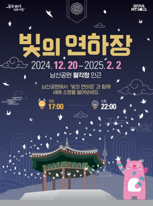 서울시, 남산에서 조명으로 만든 대형 연하장과 빛나는 새해를 맞이하세요