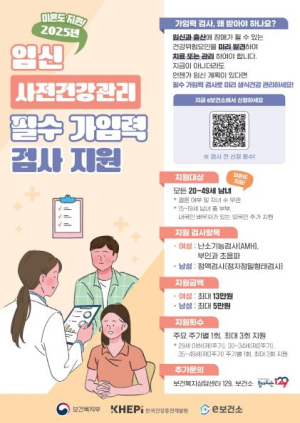 중랑구, ‘임신 사전건강관리 지원사업’ 확대 운영