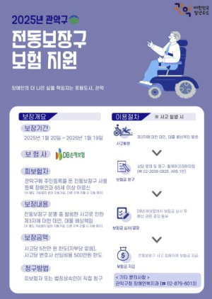 장애인 복지, 올해도 주마가편 (走馬加鞭)! 관악구, 장애인·어르신 전동보장구 보험 지원 확대