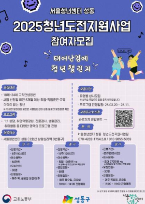 성동구, 구직단념 청년 발굴해 최대 350만 원 지원한다
