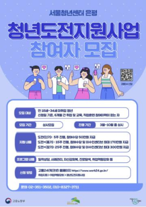 ˝청년들과 함께 위(WE)로 더 위로!˝ 은평구, 청년도전지원 사업 참가자 모집