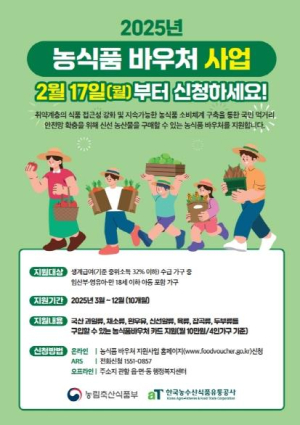 구로구, 취약계층 대상 농식품 바우처 지원한다…17일부터 신청