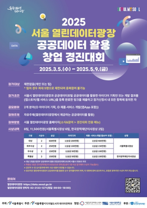 서울시, 공공데이터 활용한 창업도전 시 대표선수 뽑는다.