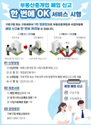 구로구, `부동산중개업 폐업신고` 한 곳에서 간편하게