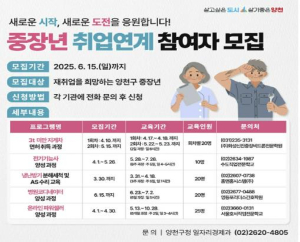 `누구나 일할 수 있는 도시` 양천구, 중장년‧여성 취업지원 나선다
