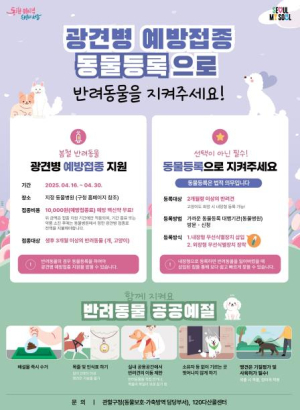 강서구, 반려동물 광견병 예방접종 실시