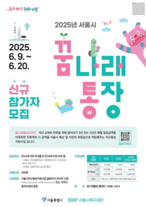 성동구, 2025년 희망두배 청년통장·꿈나래통장 신규 참여자 모집