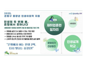 `인생의 두 번째 봄, 은평에서 피어나다` 은평구, 중장년 인생이모작 지원계획 본격 수립