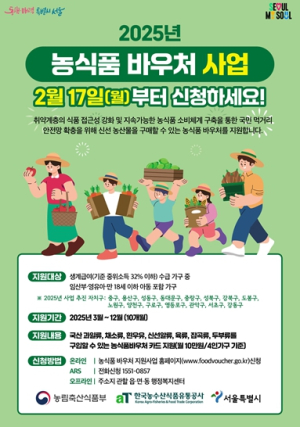 서울시, 취약계층 먹거리 부담 덜어준다… `농식품 바우처` 지원