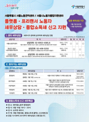 서울특별시, 어려운 세금신고, 서울시가 플랫폼·프리랜서 노동자 세무상담 돕는다