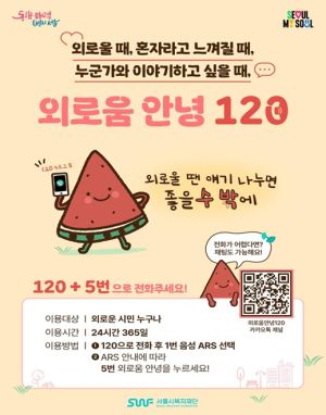 서울시복지재단 고립예방센터, 전국 최초 외로움 예방 콜 ‘외로움안녕120’ 한 달 반 만에 3천 건 돌파