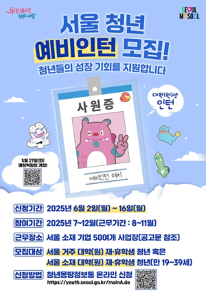 재학 중 일 경험 기회! 서울시, 청년 예비인턴 참여자 모집