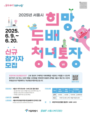 청년 꿈에 날개를…서울시, 희망두배 청년통장·꿈나래 통장 참여자 모집