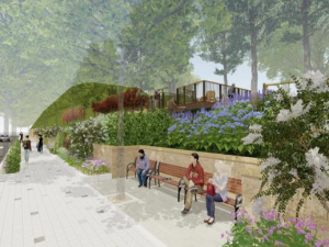 강동구 고덕로변‘열린정원’조성 밑그림…벽 걷어낸 도심 속 녹색 쉼터로 탈바꿈