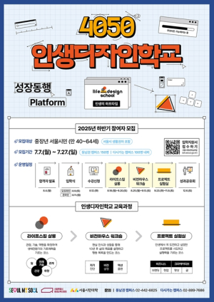 “10년 후 나를 설계한다”…서울시, 중장년 ‘인생디자인학교’ 2025 하반기 250명 모집
