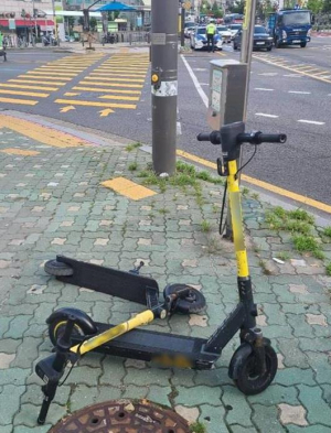 은평구, 불법 주‧정차된 공유 전동킥보드 직접 정리 나서