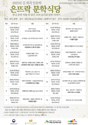은평구, 길 위의 인문학 `은뜨락 문학식당` 운영