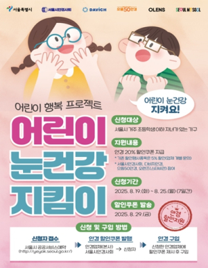 `서울 어린이 안경 20％ 할인쿠폰` 신청자 8천명 돌파…19일부터 3차 모집