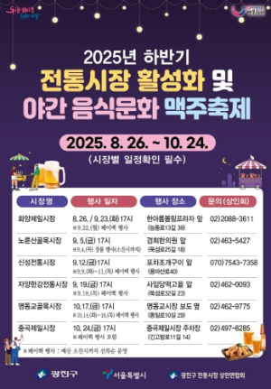광진구, 지역상권 활력 더하는 `2025 하반기 전통시장 활성화 축제` 연이어 개최