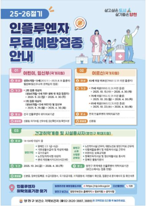 양천구, 서울시 최대 범위 독감 무료접종 지원…자체지원 1만명에서 3만명으로 늘려