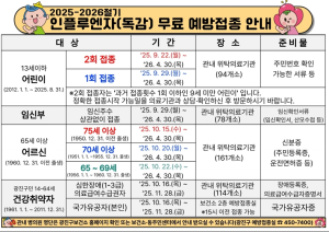 광진구, 인플루엔자 무료 예방접종