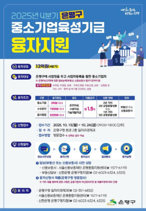 은평구, 중소기업·소상공인에 13억 원 규모의 융자 지원