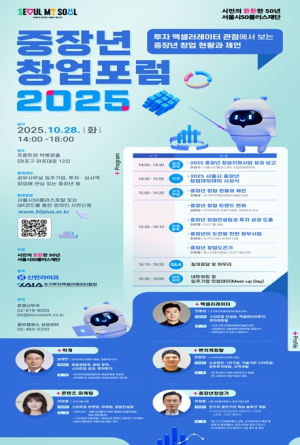 서울시, `중장년 창업포럼 2025` 개최…창업 성과와 해법을 한자리에