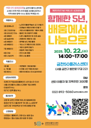 “함께한 5년, 배움에서 나눔으로”…금천 중장년 커뮤니티 성과공유회