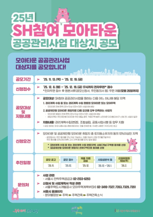 서울시, `모아타운 공공지원` 대폭 늘린다…신규 희망지역·주민 자율추진 어려운 구역까지 지원 확대