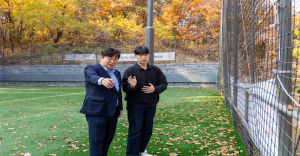 강북구의회 박철우 의원, 삼각산 족구장 리모델링 현장 점검