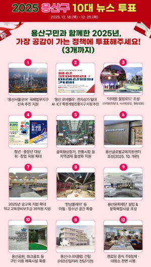 주민 손으로 뽑는 `2025 용산구 10대 뉴스`