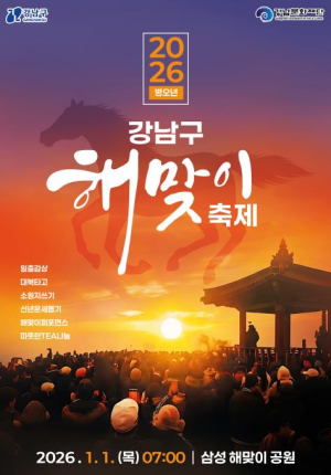 강남구, 삼성해맞이공원에서 2026년 새해 첫 일출 함께 맞는다!