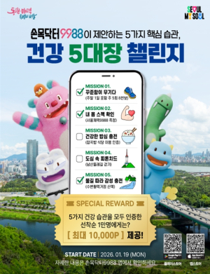 서울시, 걷고 먹고 재면 최대 1만 포인트…`건강 5대장 챌린지` 시작