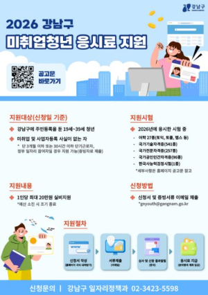 강남구, 서울시 최대 규모 `청년 어학·자격증 응시료 지원` 2월부터 접수