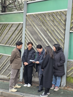 강북구 노윤상 국민의힘 대표의원, 솔샘터널 상징조형물 설치 현장 방문