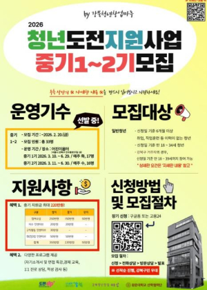 취업 준비의 시작...강북구 청년도전지원사업 중기 프로그램 참여자 모집
