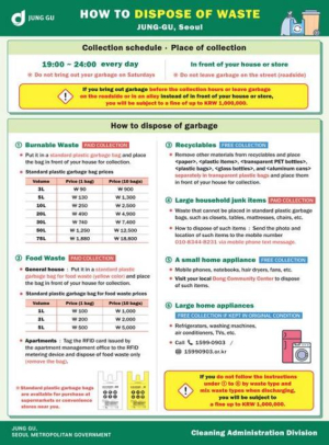 ˝토요일은 버리지 마세요˝ 서울 중구, 외국인 유학생에 `올바른 쓰레기 배출법` 교육