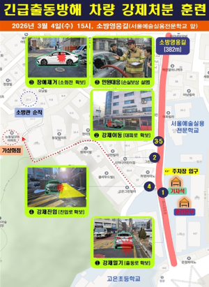 서울시, 긴급출동 방해차량 강제처분 훈련… 골든타임 확보에 나서