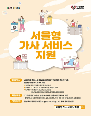 서울시, 임산부‧맞벌이‧다자녀가정 일손 덜어주는 `서울형 가사서비스` 취약가정 우선지원
