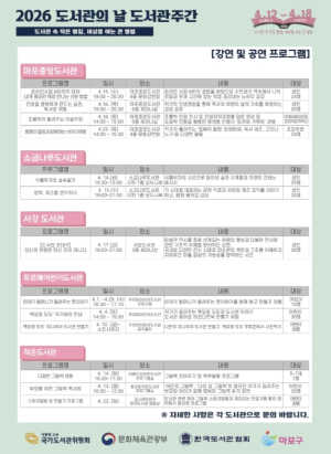 도서관 문 열리자 삶이 넓어졌다...마포구 도서관 주간 행사 풍성