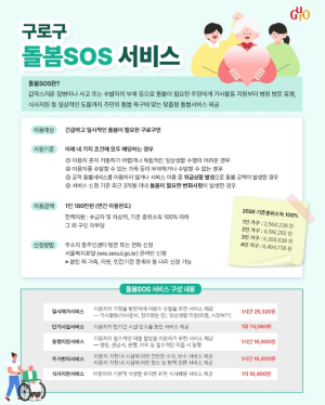 구로구, 긴급 돌봄 `돌봄SOS 서비스` 운영