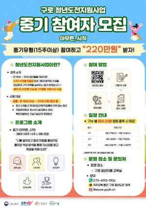 구로구, 청년도전지원사업 중기 유형 참여자 모집