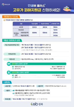 성북구, 고유가 피해지원금 4월 27일부터 신청… 첫 주 출생연도 기준 요일제
