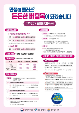 양천구, `고유가 피해지원금` 27일부터 접수 시작…최대 55만 원 지급