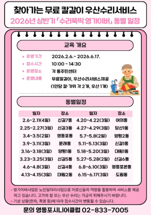 ˝무뎌진 칼, 고장 난 자전거 무료로 고쳐드립니다˝… 영등포구, `영가이버·자전거 수리소` 운영