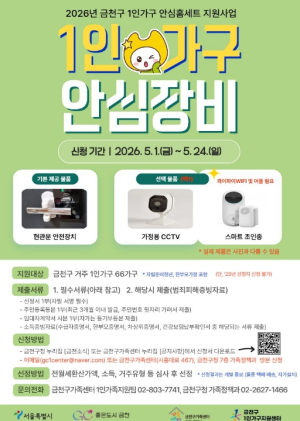 ˝1인가구 주거불안 해소˝… 금천구, 안심홈세트 지원