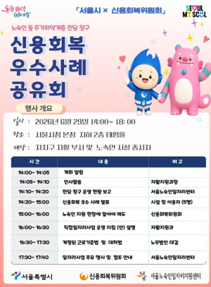 서울시, 신용회복위원회와 `노숙인 경제적 자립` 전담창구 운영으로 통했다