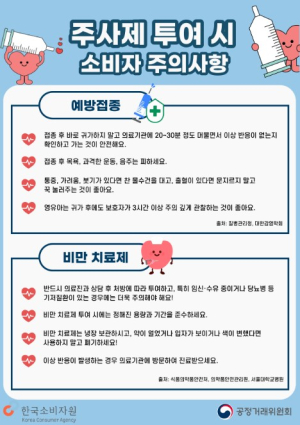 공정위, 예방접종·비만 치료제 등 주사제 투여로 인한 이상 반응 주의하세요